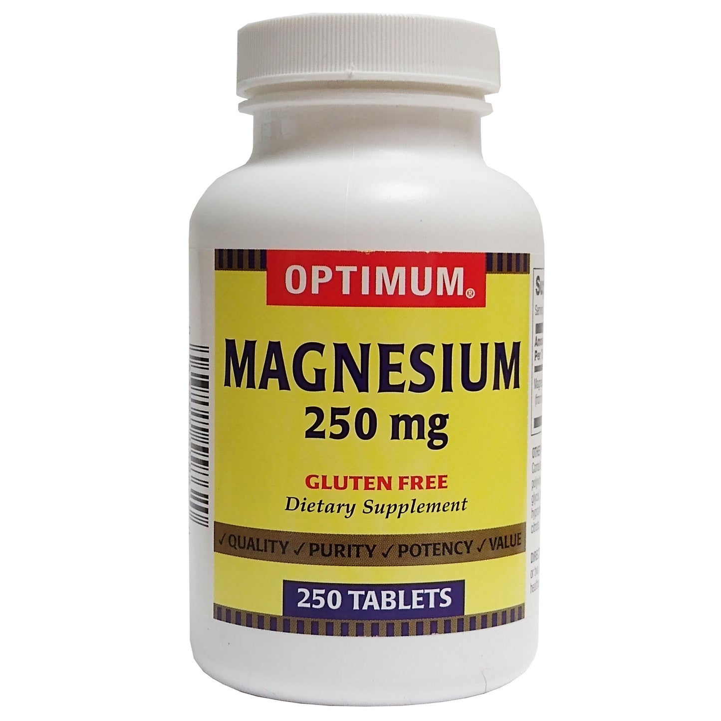 Optimum Magnesium Gluten Free 250 mg 250 Tablets, 1 Bottle Each, By Pharmavite