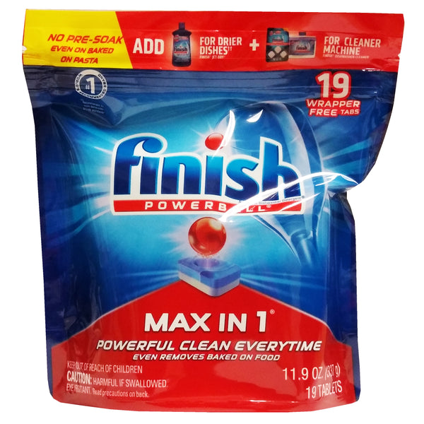 Finish Powerball Max In 1 Dishwasher Detergent Tablets, 19 Count, 1 Each, By Reckitt Benckiser