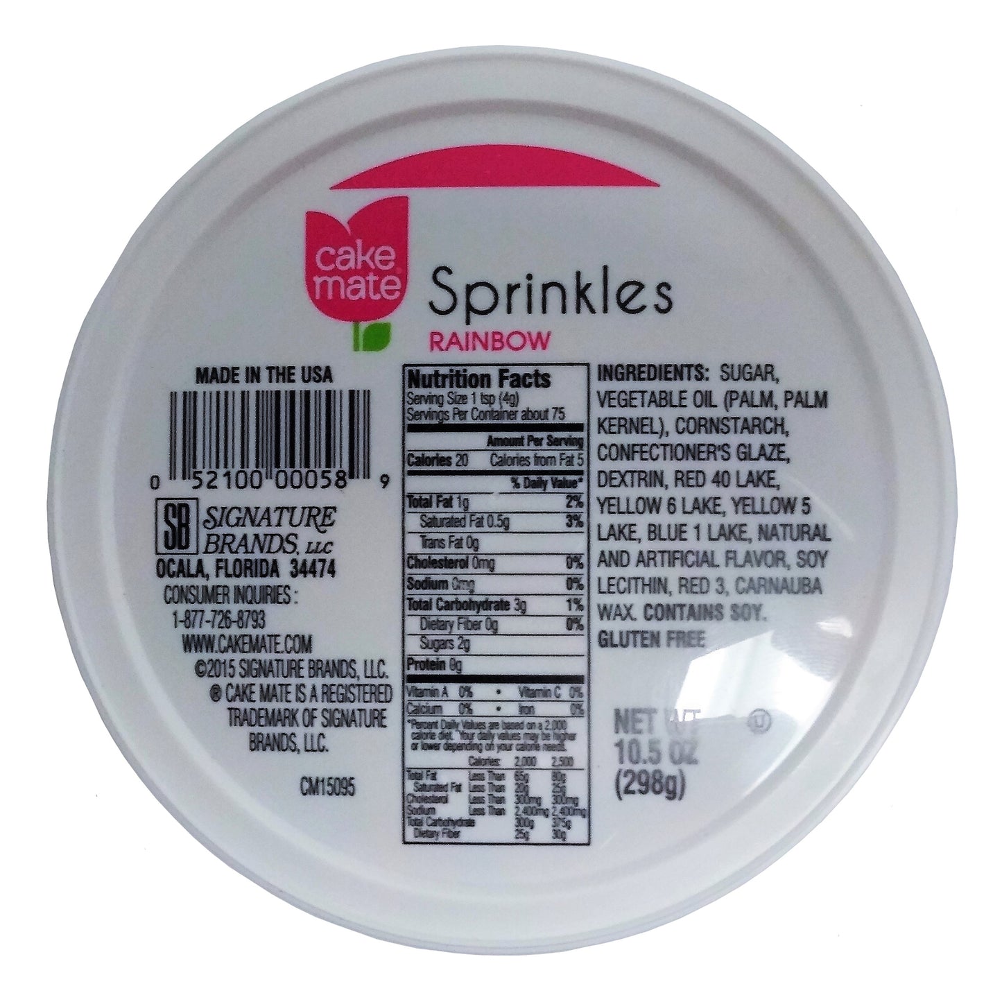 Cakemate Rainbow Sprinkles 10.5 Ounces, One Each, By Signature Brands LLC