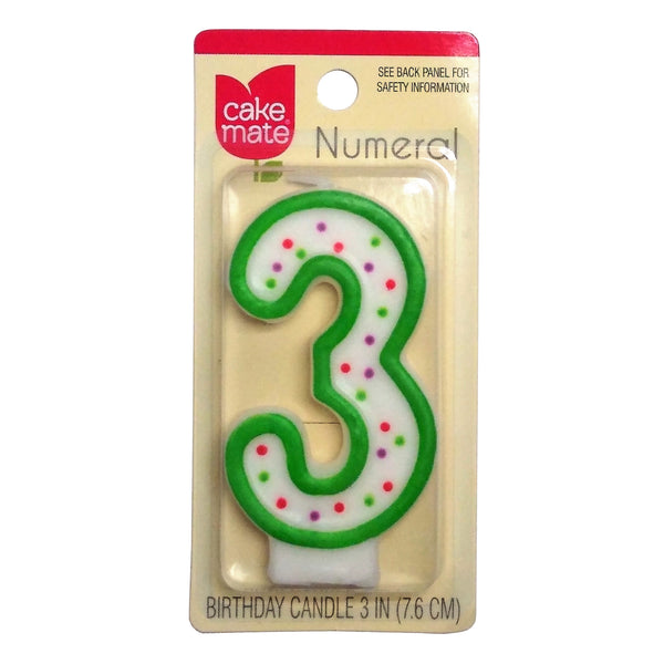 Cake Mate, Birthday Party Candle, Numeral 3, 1 Each, By  Signature Brands