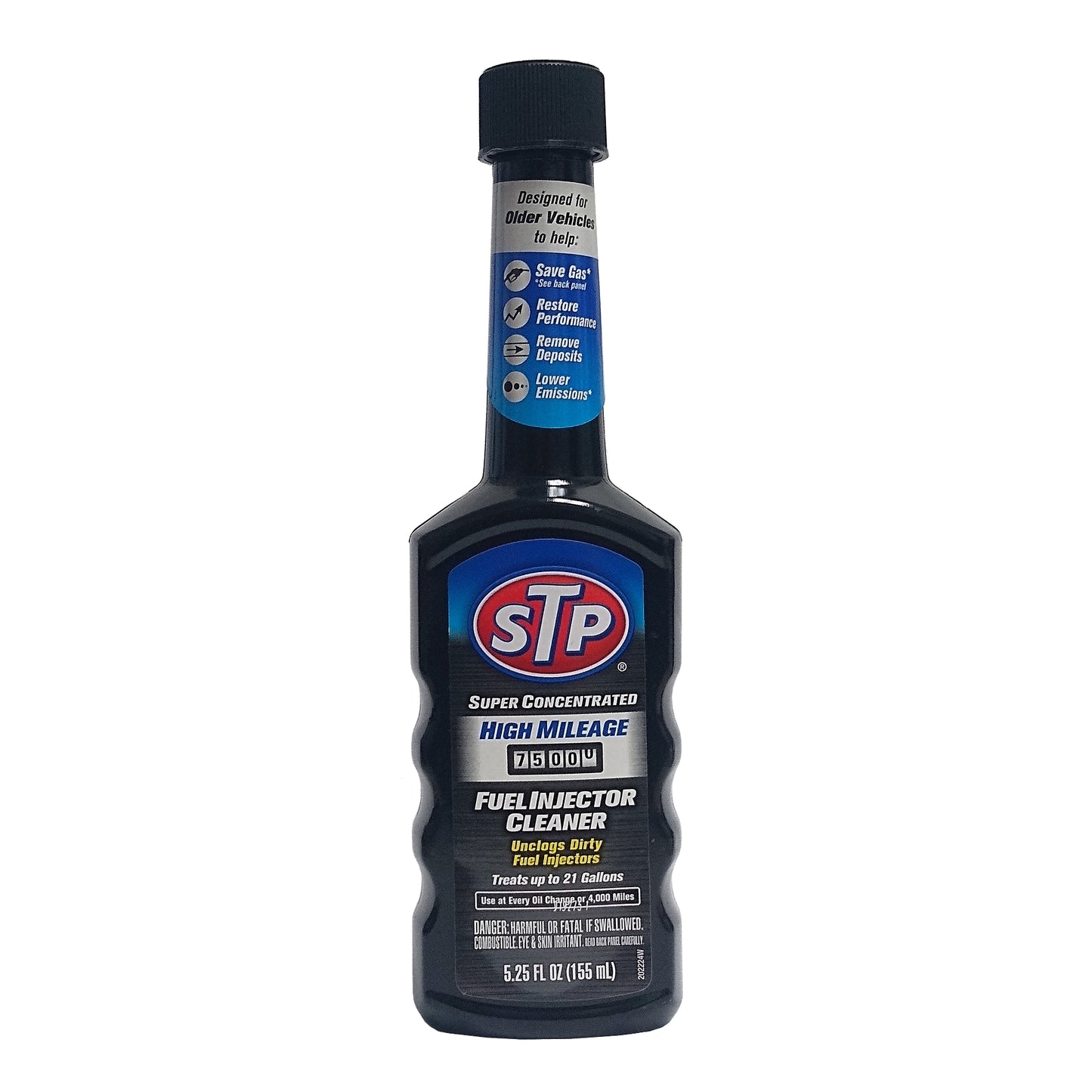 STP High Mileage Fuel Injector Cleaner, 5.25 Fl Oz, 1 Bottle Each, By STP Products Manufacturing Company