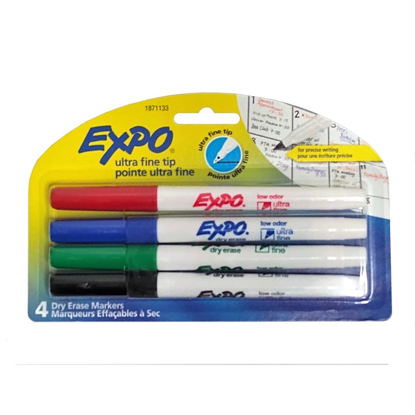 Expo Ultra Fine Tip Dry Erase Markers, 4 Count, 1 Pack Each, By Sanford