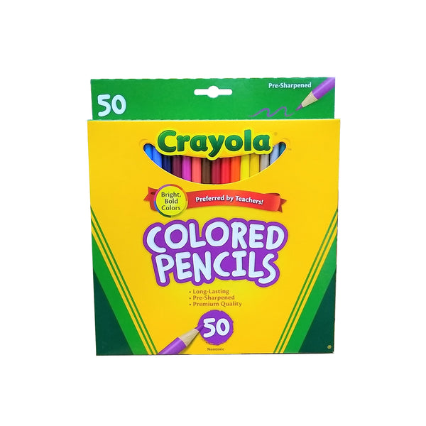 Crayola Colored Pencils, Assorted Colors, 50 Ct., 1 Pack Each, By Crayola