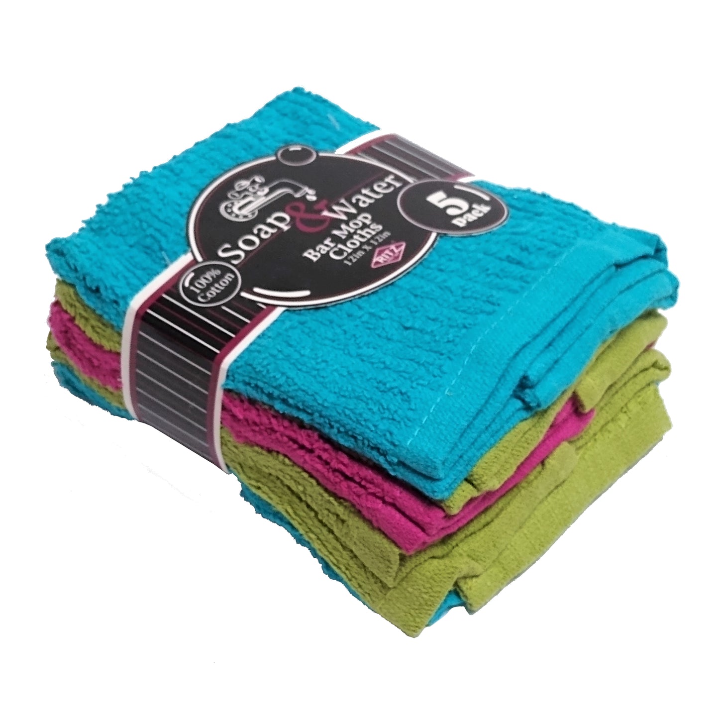 Soap & Water Bar Mop Cloths, 1 Pack, 5 Each, By John Ritzenthaler Co.