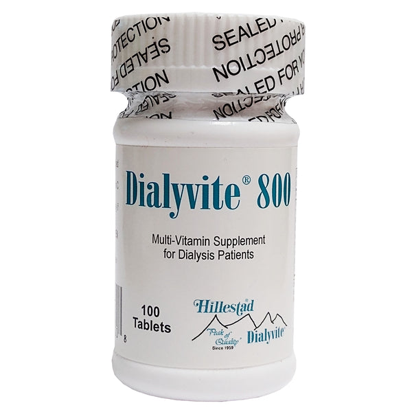 Dialyvite 800 Multi-Vitamin For Dialysis Patients, 100 Tablets, 1 Bottle Each, By Hillestad Pharmaceuticals