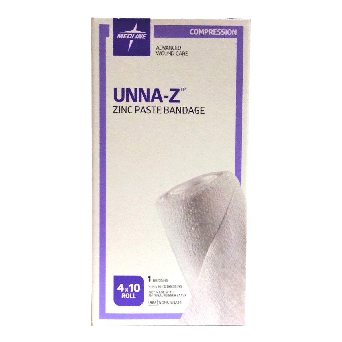 Unna-Z Unna Boot, Zinc Oxide Compression Bandage, 4 in x 10 yds, 1