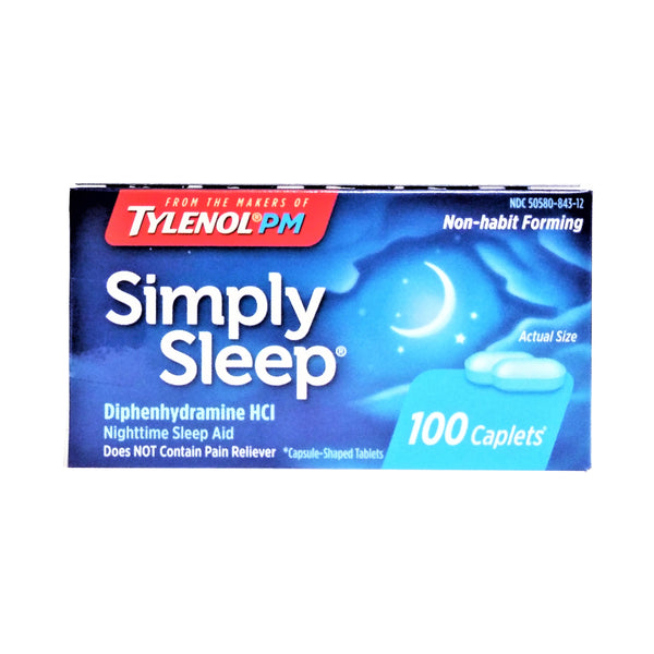 Simply Sleep® Nighttime Sleep Aid, 100 Caplets, 1 Each By Johnson & Johnson Consumer Inc.