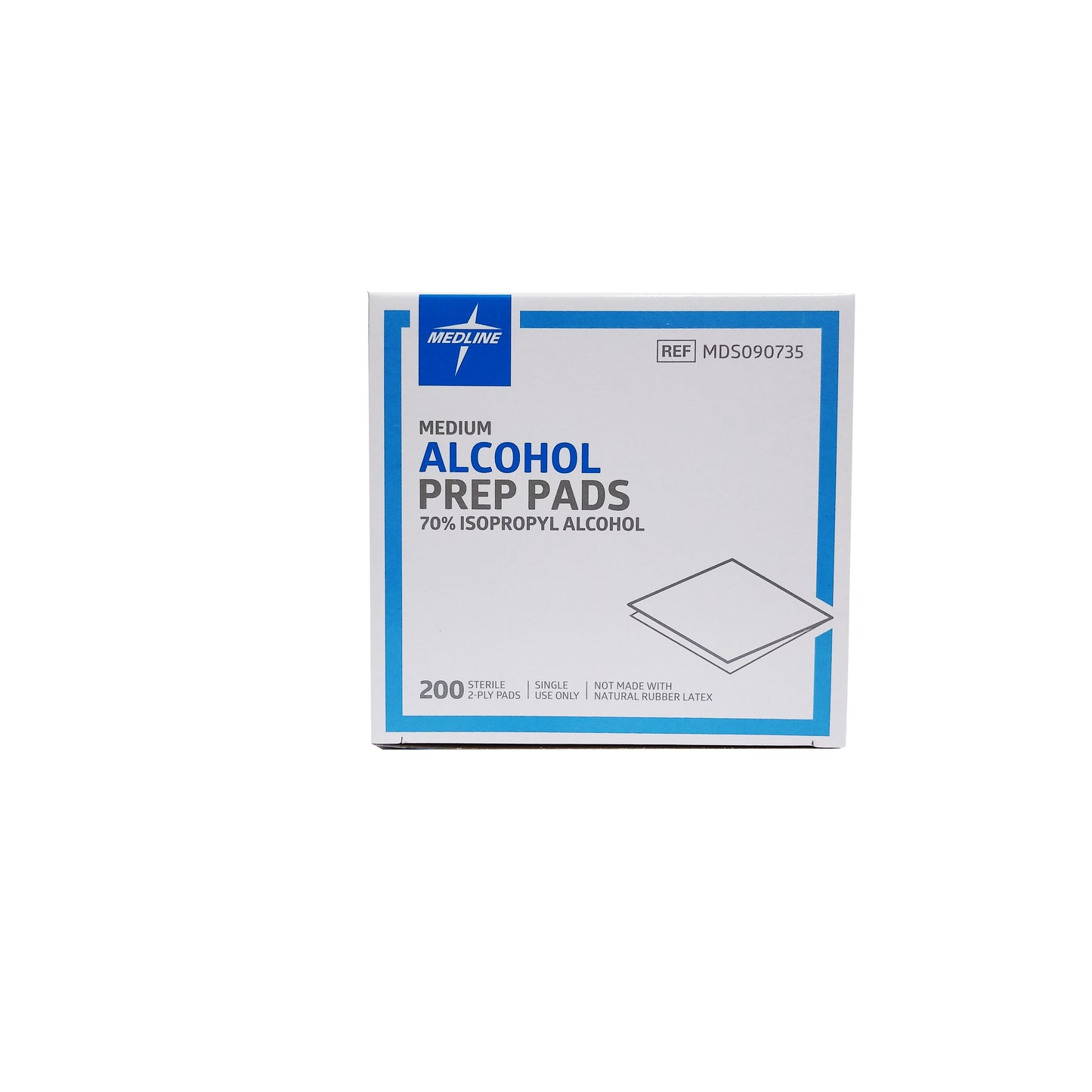 Medline Alcohol Prep Pads, Sterile 2-Ply Pads, 200 Count, 1 Box Each, By Medline