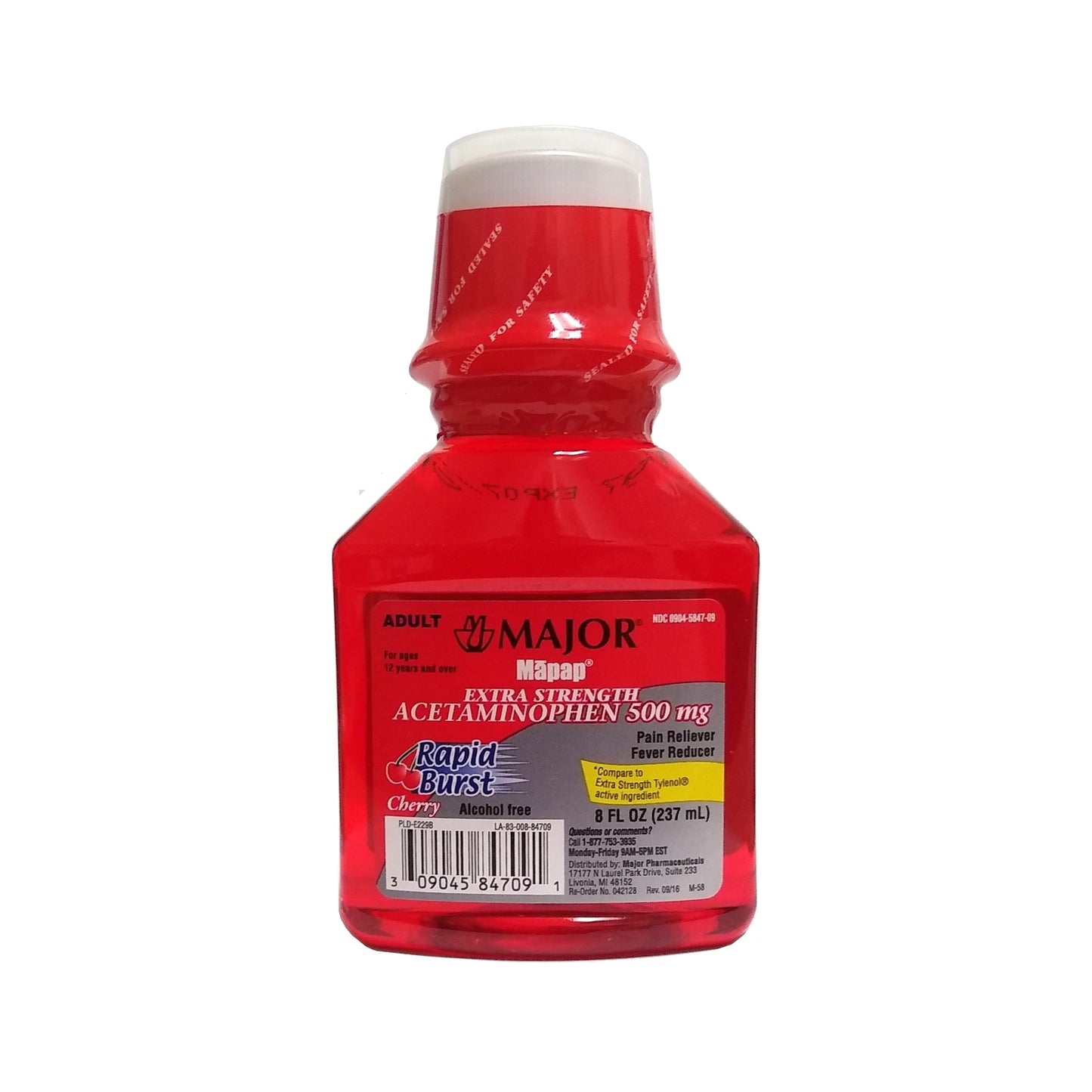 Major Extra Strength Cherry Pain Reliever, 8 Fl. Oz, 1 Bottle Each, By Major Pharm.