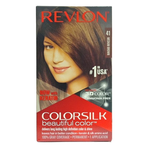 Revlon Colorsilk, Beautiful Color, Medium Brown #41, 1 Each, By Revlon
