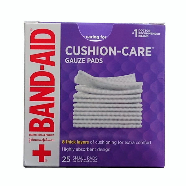 Band-Aid Small Gauze Pads, 25 Small Sterile 2" x 2" Pads, 1 Box Each, By Johnson And Johnson