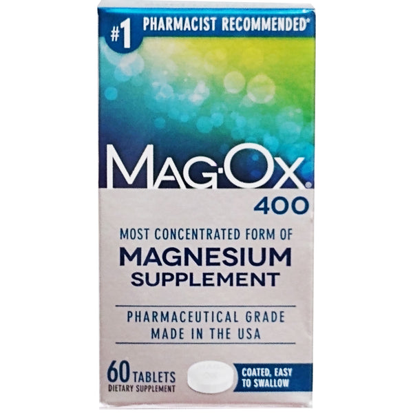 MagOx 400 Magnesium 60 Coated Tablets, 1 Bottle Each, By Akorn Consumer Health