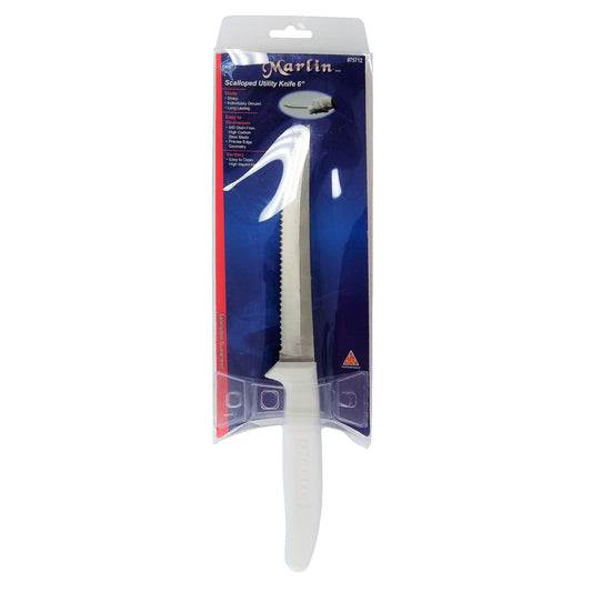 Marlin Pro Scalloped Utility Knife 6", #75712, 1 Each, By Marlin Works Inc.