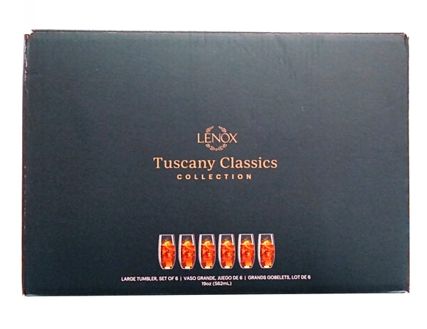 Lenox Tuscany Classics Collection, Large Tumbler Set Of 6, By Lenox Corporation