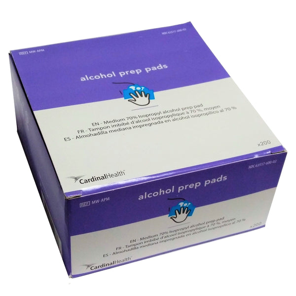 Alcohol Prep Pads, 1 Box of 200, By Cardinal Health