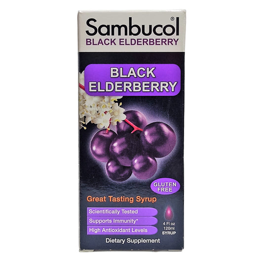 Sambucol Original Black Elderberry Extract Liquid Syrup, 4 oz., 1 Bottle Each, By PharmaCare US, Inc.