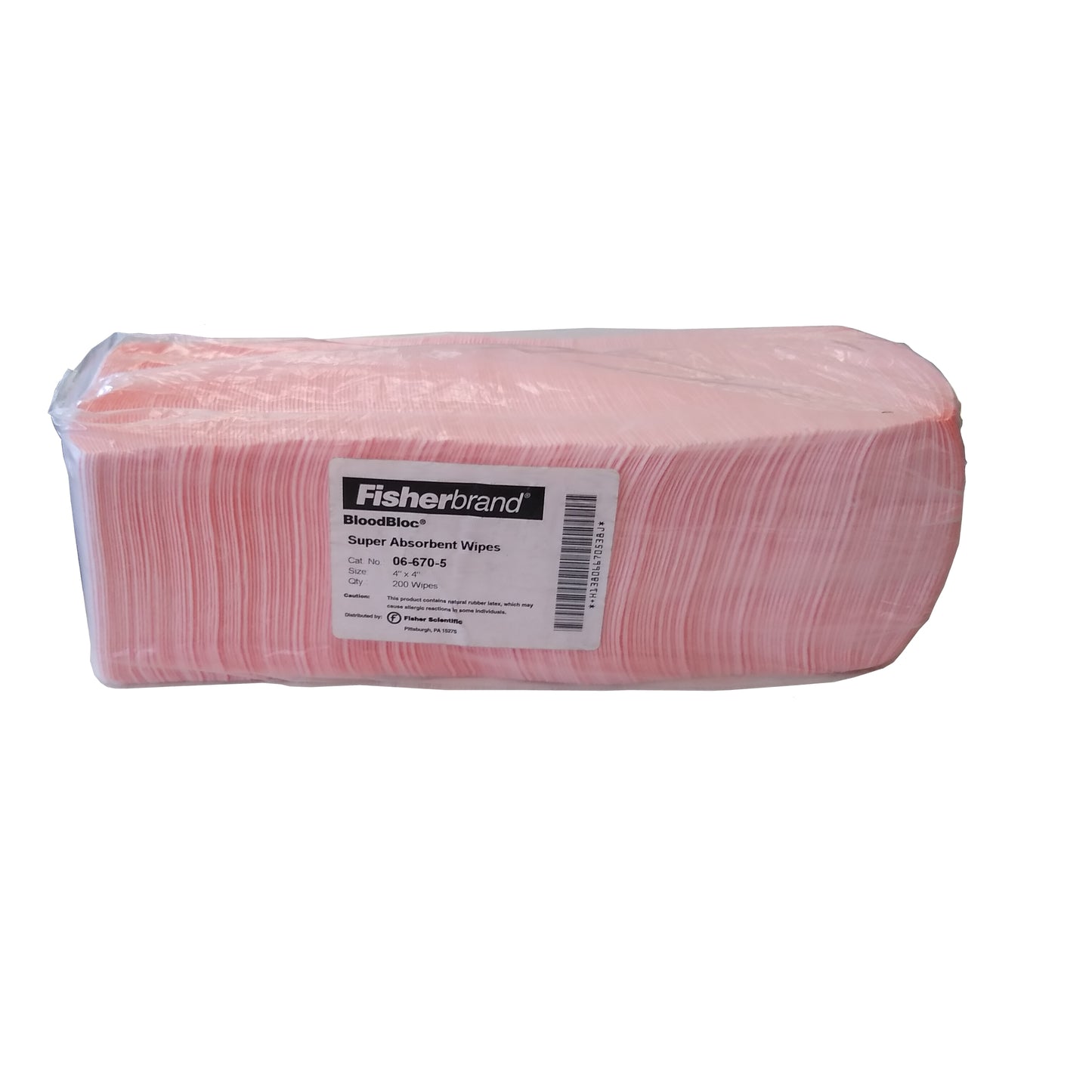 Fisherbrand™ BloodBloc™ Biohazard Wipes, 4" x 4" Wipes, 200 Ct., 1 Pack Each, By Fisher Scientific