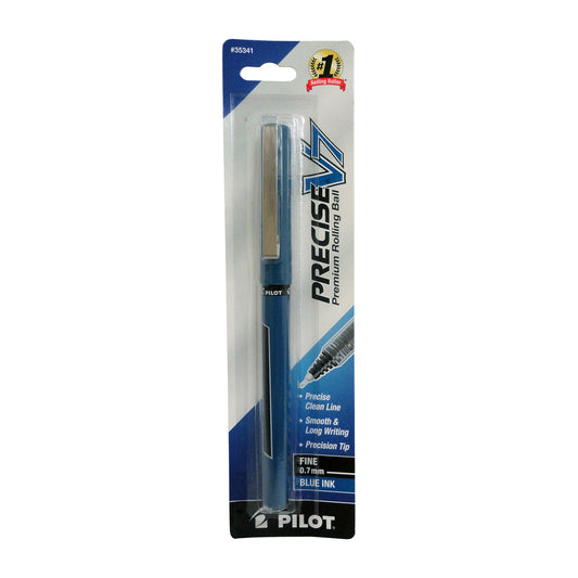 Precise V7 Stick Rolling Ball Pen, Fine Point,  Blue Ink, 1 Each, By Pilot