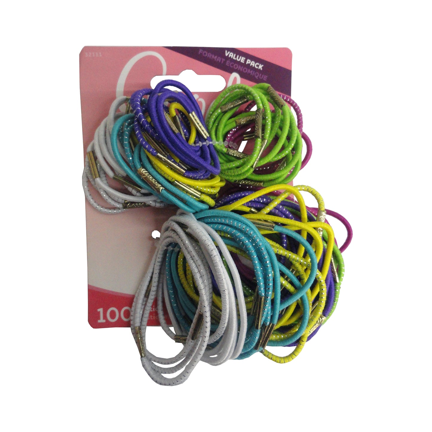 Goody Classic Elastic Hair Ties 32111, Assorted Colors, 100 Ct., 1 Pack Each, By Sanford