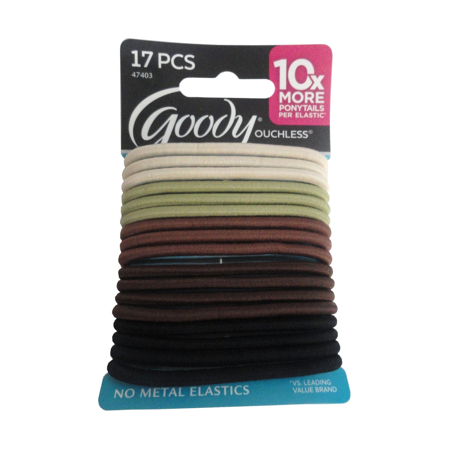 Goody Ouchless No Metal Elastics, 4 mm, 17 Ct., 1 Pack Each, By Sanford