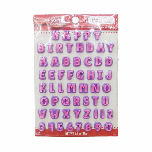 Betty Crocker Decorations Alphabet, Assorted Colors, 1.1 Oz., 1 Pack Each, By Signature