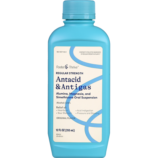 Regular Strength Antacid & Antigas Liquid, 12Oz, 1 Bottle Each, By Foster & Thrive