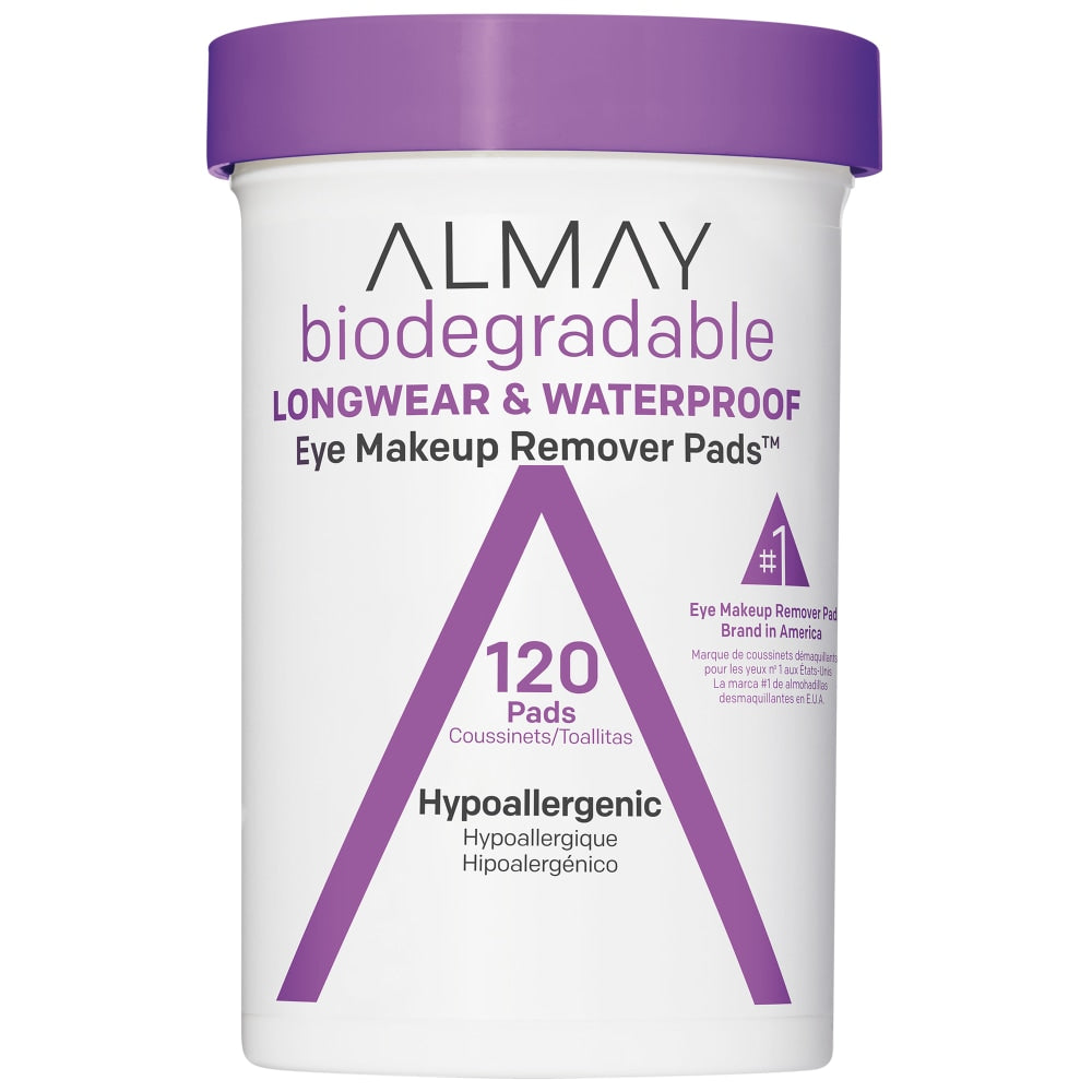 Almay Biodegradable Longwear and Waterproof Eye Makeup Remover Pads 120 count