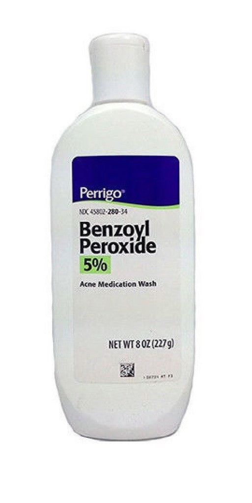 Perrigo Benzoyl Peroxide 5% Lq 227gm Wash Topical Treatment Acne Prone Unisex