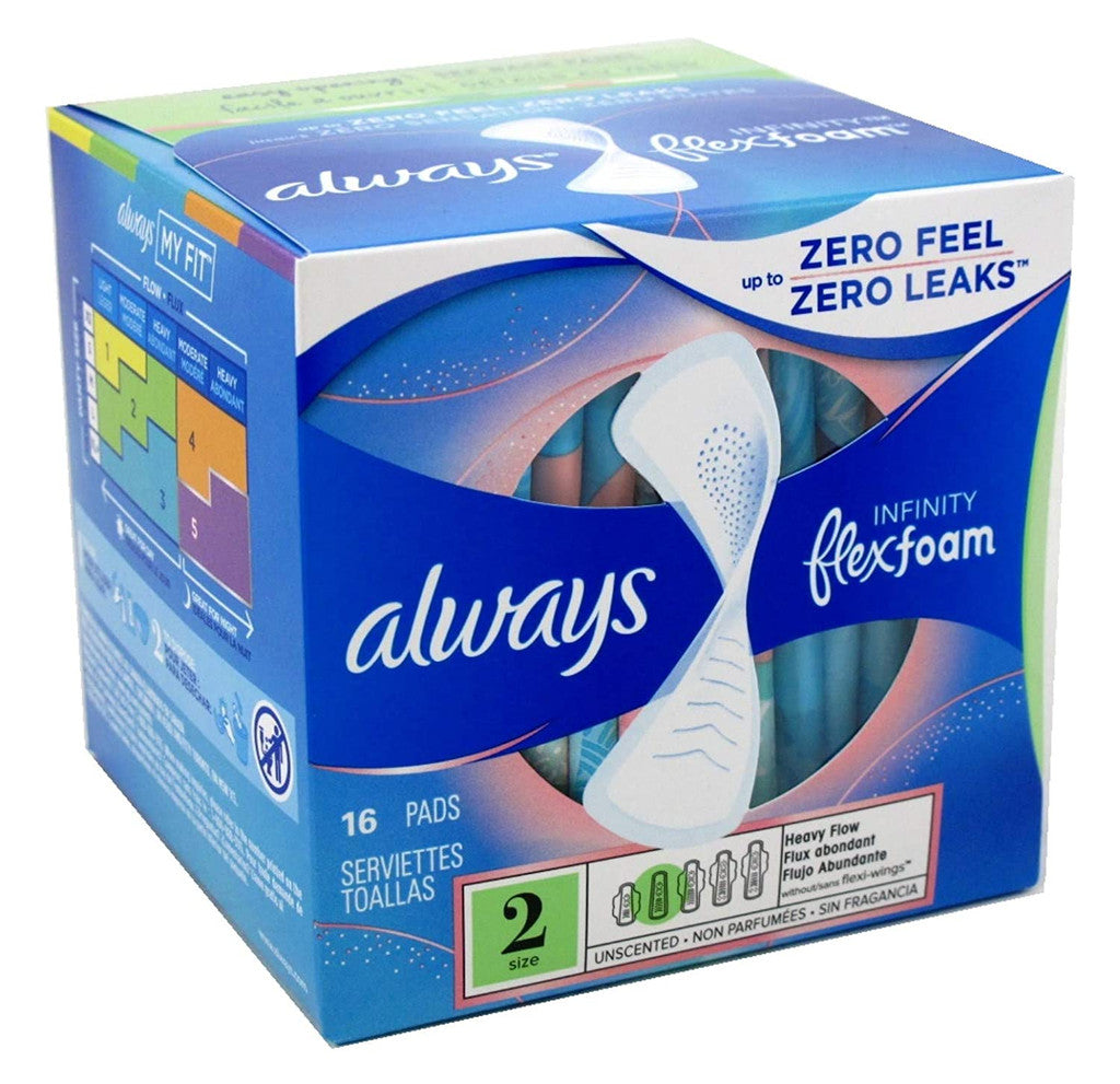 Always Infinity Size 3 Extra Heavy Flow Pads with Wing - Unscented - 14ct