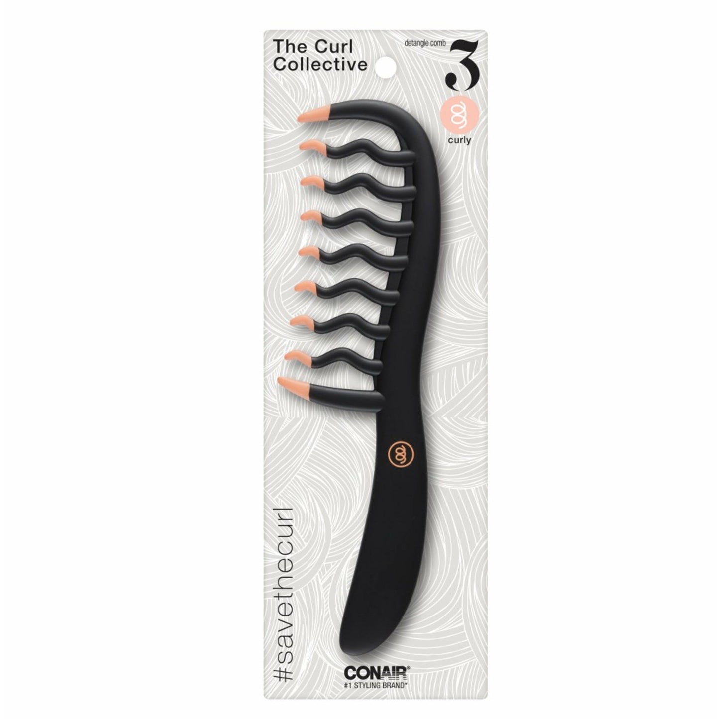 1pk Curly Hair Comb 3ea