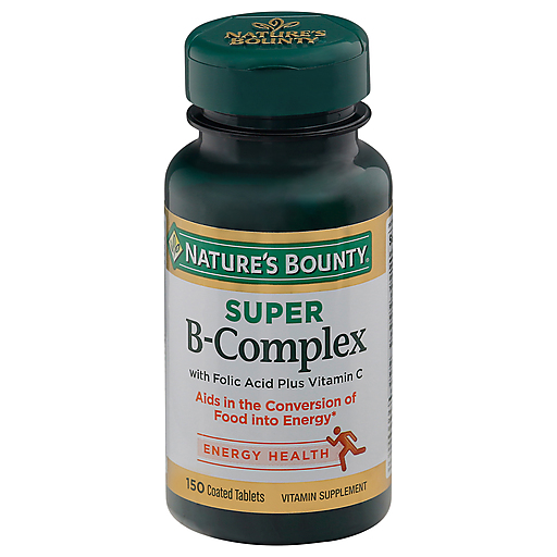 Nature's Bounty Super B-Complex, With Biotin & Folic Acid Plus Vitamin C, 100 Tablets (150 50% More Free)