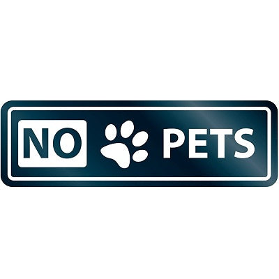 Sign-Glass Door, Self-Stick 2x8, No Pets