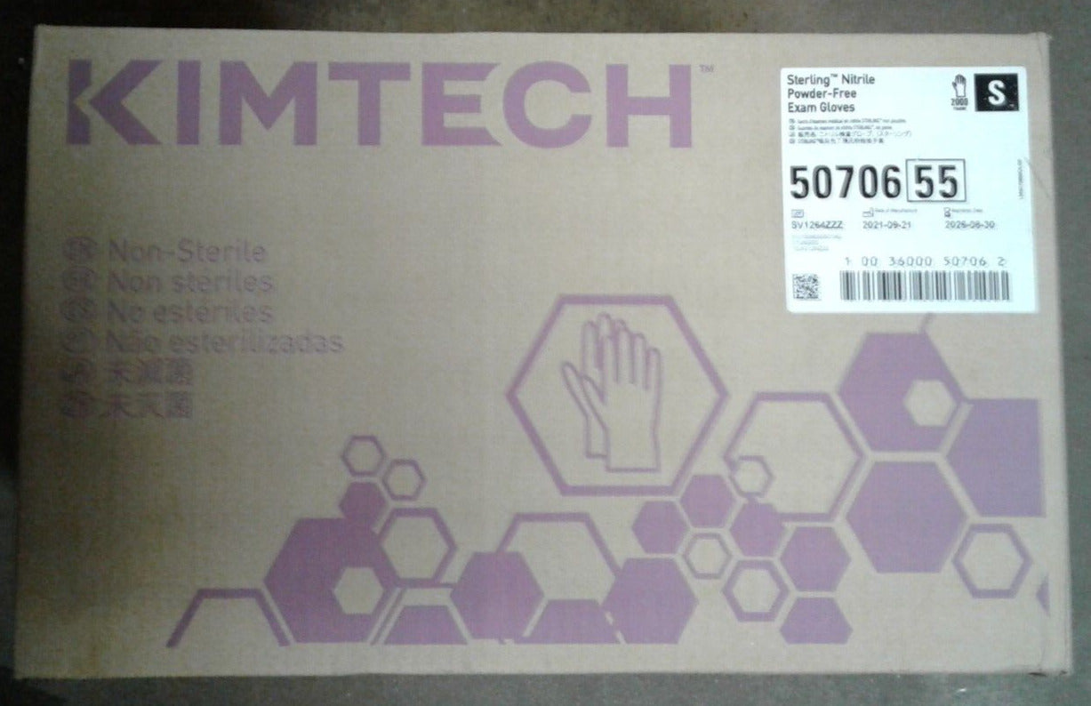 Sterling Powder-Free Nitrile Small Gloves, Case of 10 Boxes, By KimTech