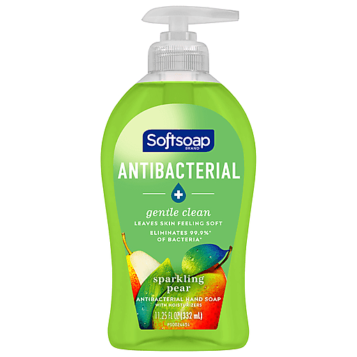 Softsoap Antibacterial Liquid Hand Soap Pump, Gentle Clean, Sparkling Pear - 11.