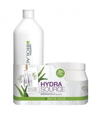 Biolage Hydrasource Shampoo & Conditioneritioning Balm Duo (33.8 Oz & 16 Oz)