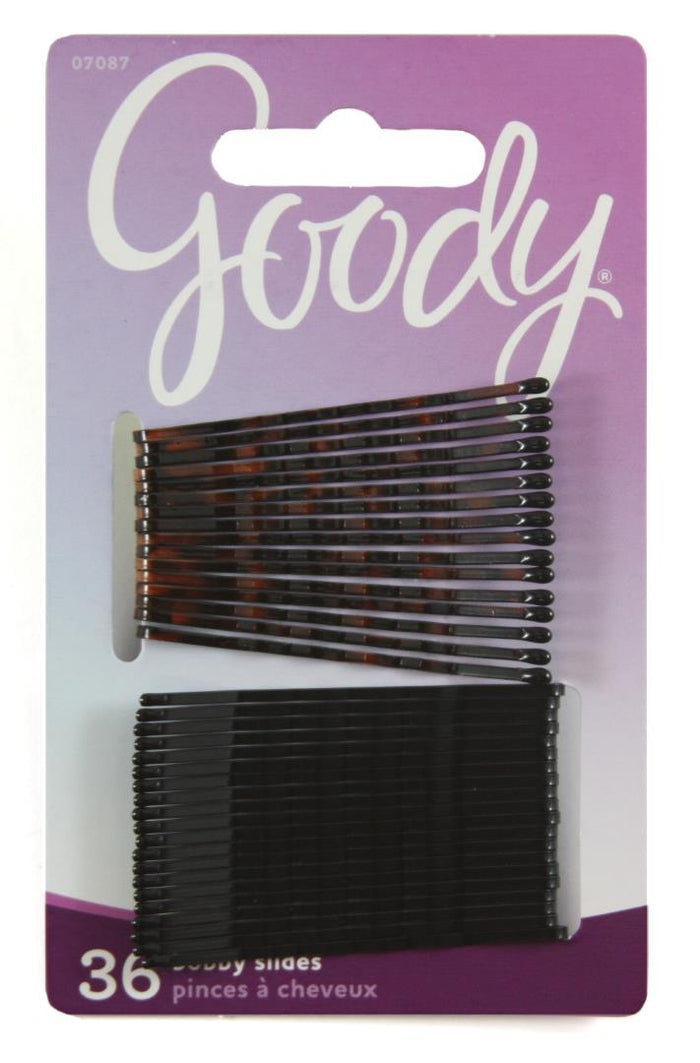 Goody Hair Bobby Pins/Slides 36 CT #07087 Black & Tortoise Brown