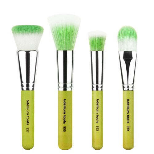 Bdellium Tools Professional Makeup Brush Green Bambu Series Foundation 4pc. Brush Set