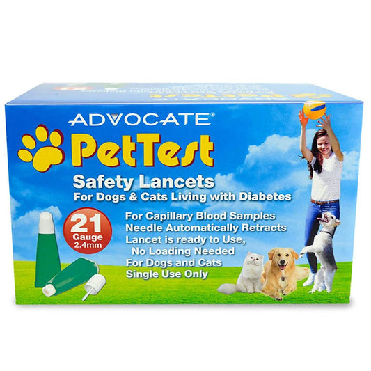 Advocate Pha00107 100 Piece Pet Test Safety Lancets, 21g X 2.4mm