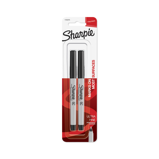 Sharpie 2ct Permanent Markers Ultra Fine Tip Black, 1 pk by Sharpie