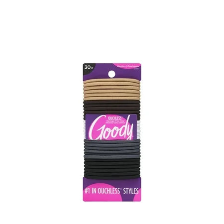 Goody Ouchless No-Metal Hair Elastics Hair Accessory Assorted, 30CT, 1 Pack Each, By Goody Products, Inc.
