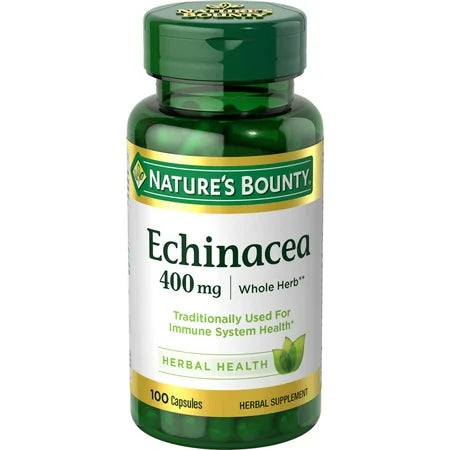 Natural Whole Herb Echinacea 400mg, 100 Caps, 1 Each By Nature's Bounty