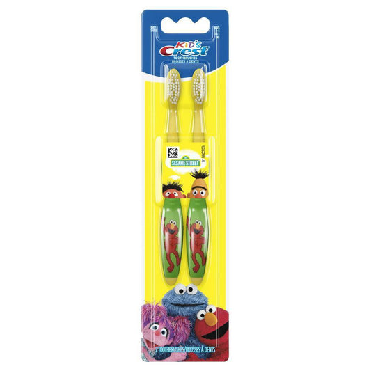 Crest Kids Soft Toothbrush Featuring Sesame Street for Ages 2+ 2 ct, 1 Pk by Crest