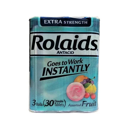 Rolaids Extra Strength Antacid Chewable Tablets 30 Ct, 3 Rolls Per Pack 1 Pack Each, By Rolaids