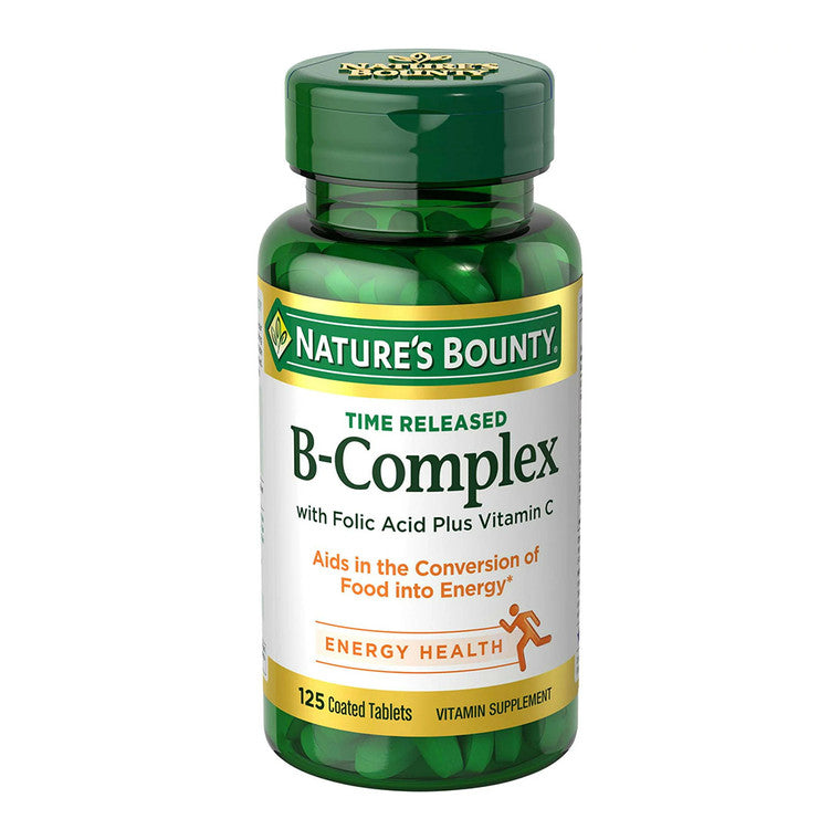 Nature s Bounty Vitamin B-Complex Tablets + Vitamin C for Energy Metabolism 125