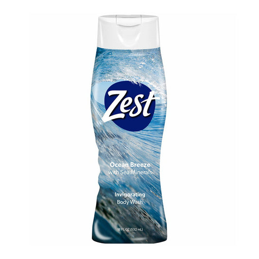 Zest Moisturizing Body Wash, Ocean Breeze, 18 Fl Oz (532 Ml), (Pack Of 6)