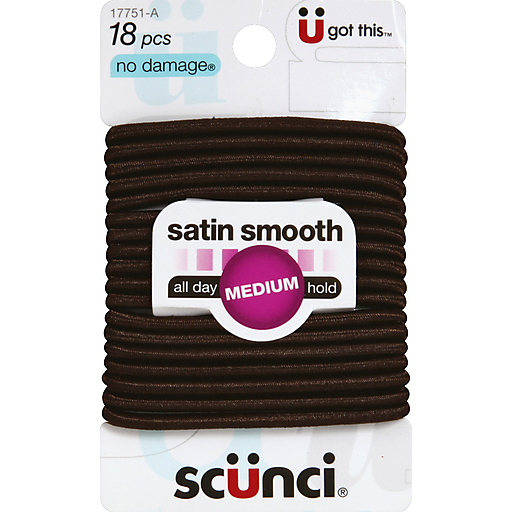 Scunci No Damage 4mm Lrg Brown Satin