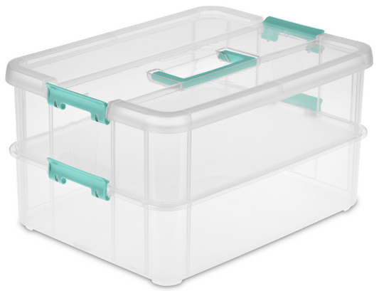 Sterilite Stack & Carry 2 Layer Handle Box