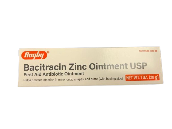 Bacitracin Zinc First Aid Antibiotic Ointment 1 oz (28g), 1 Each, By Rugby