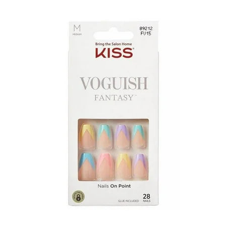 KISS Products Voguish Fantasy Medium Coffin Ready-To-Wear Fake Nails, Candies, 1 Pack Each, By Kiss Products