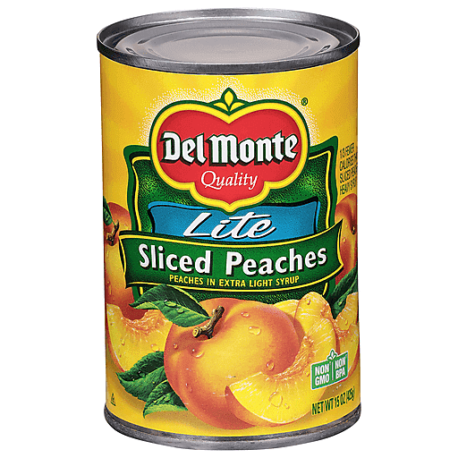 Del Monte Sliced Yellow Peaches, Lite, 15 Oz